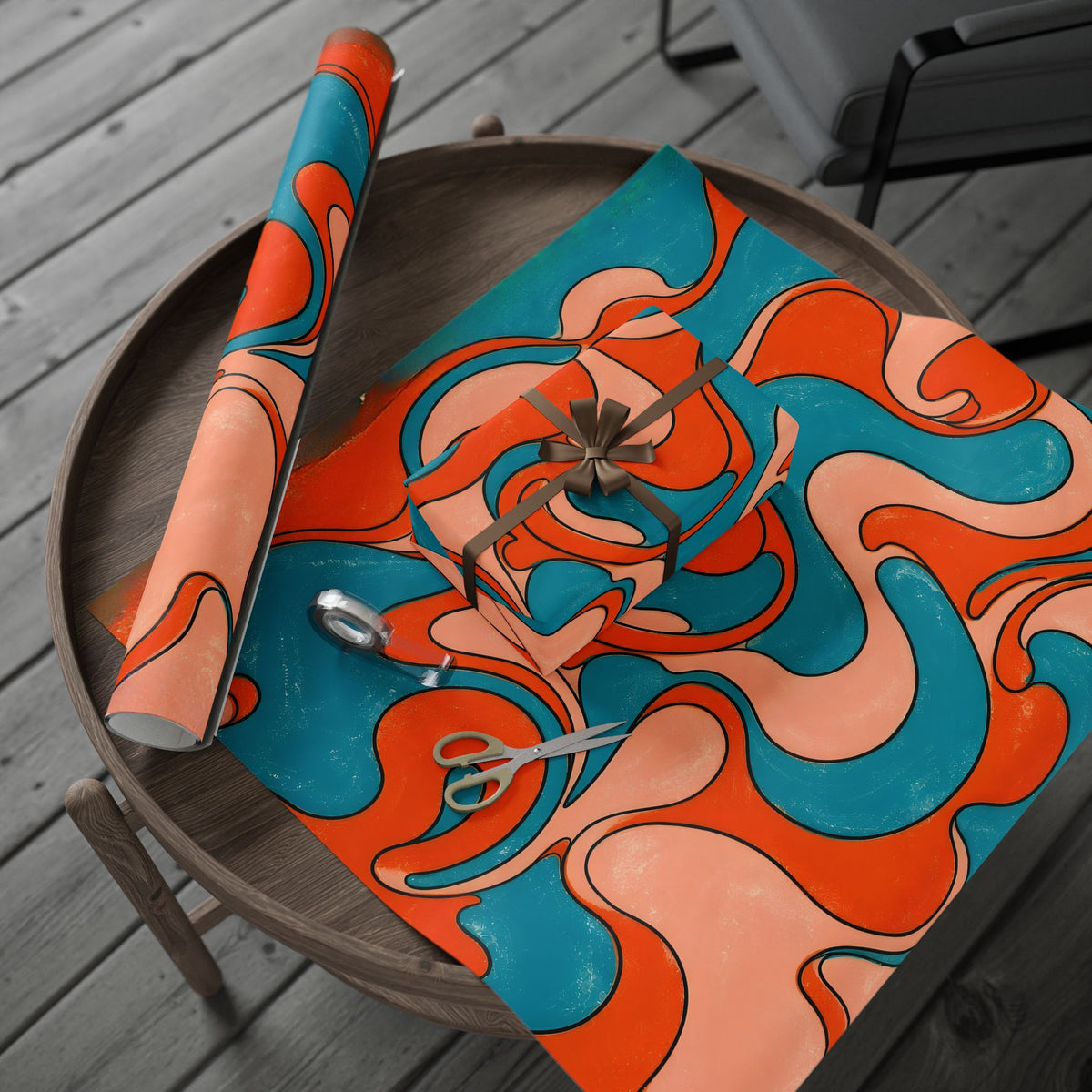 Fillmore Flow - Blood Orange & Teal Wrapping Paper