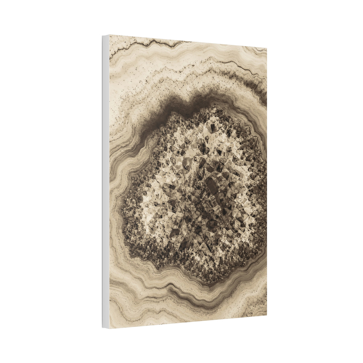Geode Core - Ink on Paper Glossy Canvas