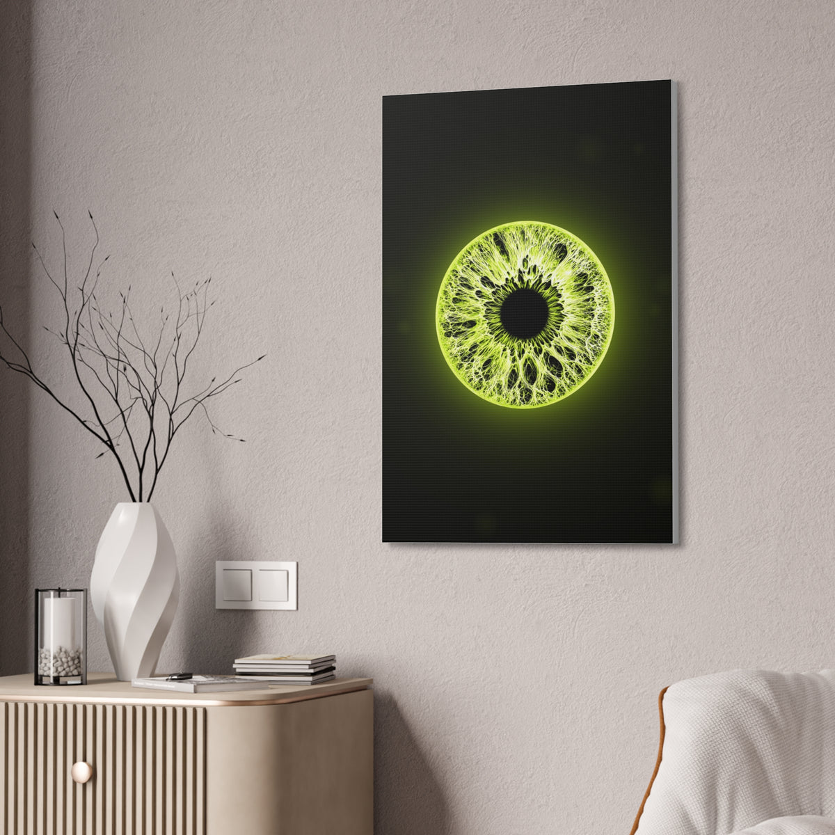 BLXNTT Iris – Lace Web Toxic Chartreuse Glossy Canvas
