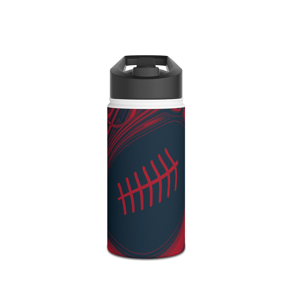 Midnight Navy & Red Trippy Football Water Bottle