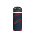 Midnight Navy & Red Trippy Football Water Bottle