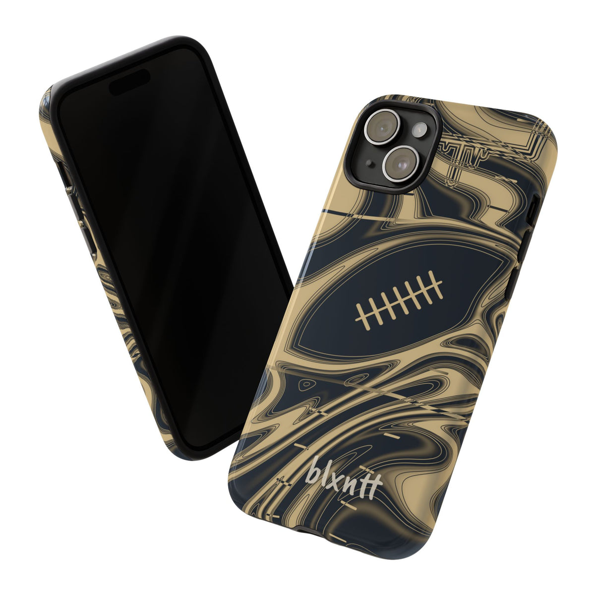 Old Gold & Black Trippy Football Phone Case