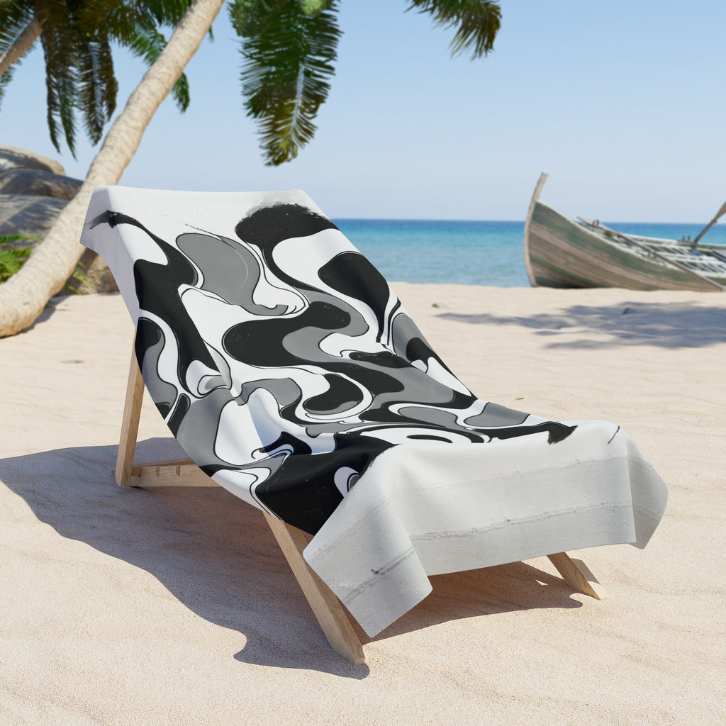 Fillmore Flow - Monochrome Beach Towel