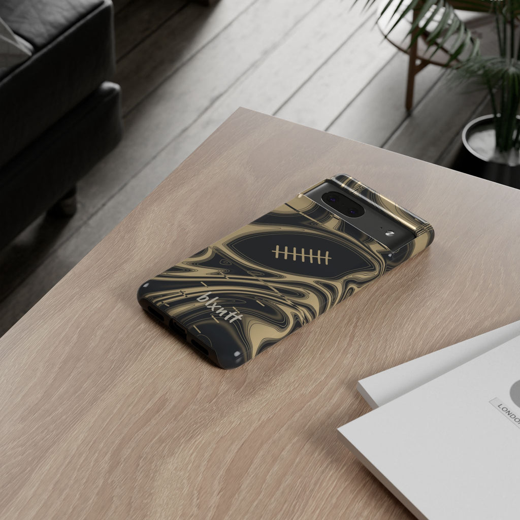 Old Gold & Black Trippy Football Phone Case