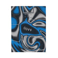 Sky Blue, Black & Silver Trippy Football Blanket