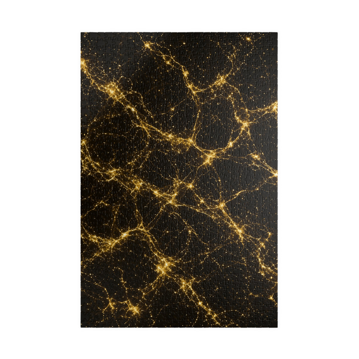 Neon Mycelium - Gold Filigree Jigsaw Puzzle
