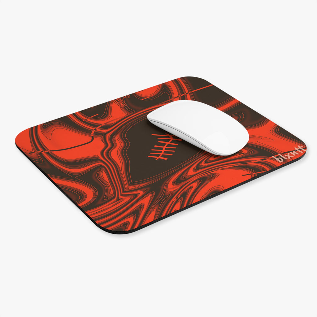 Brown & Orange Trippy Football Mouse Pad