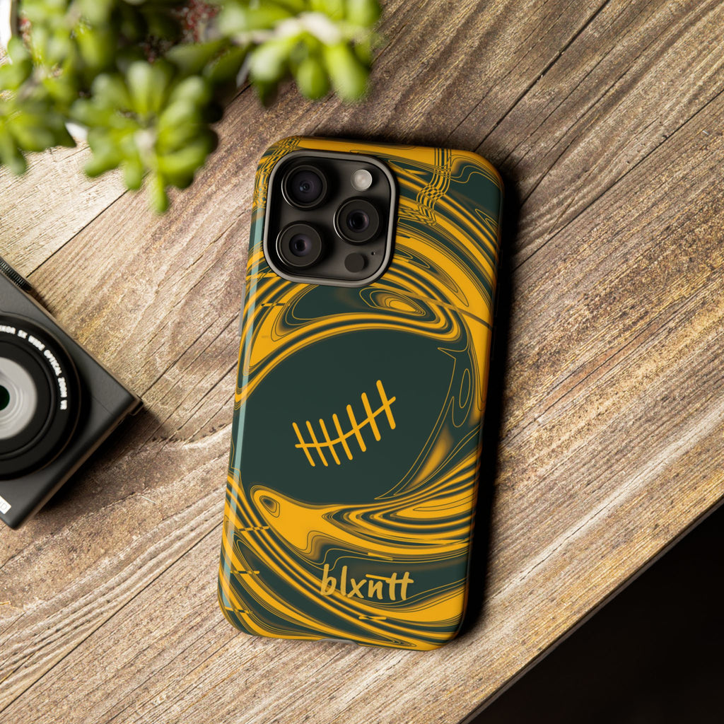 Green & Gold Trippy Football Phone Case