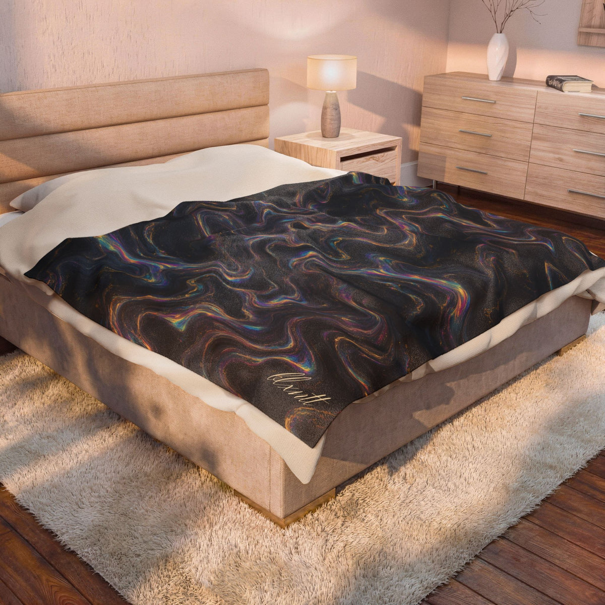 Galaxy Iridescent Marble Blanket