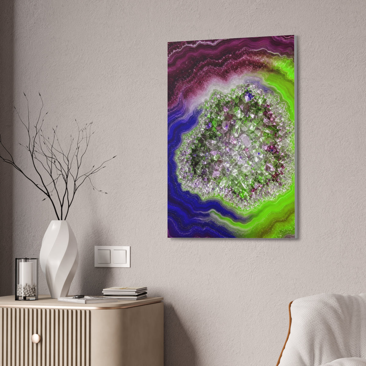 Geode Core - Cosmic Berry Glossy Canvas