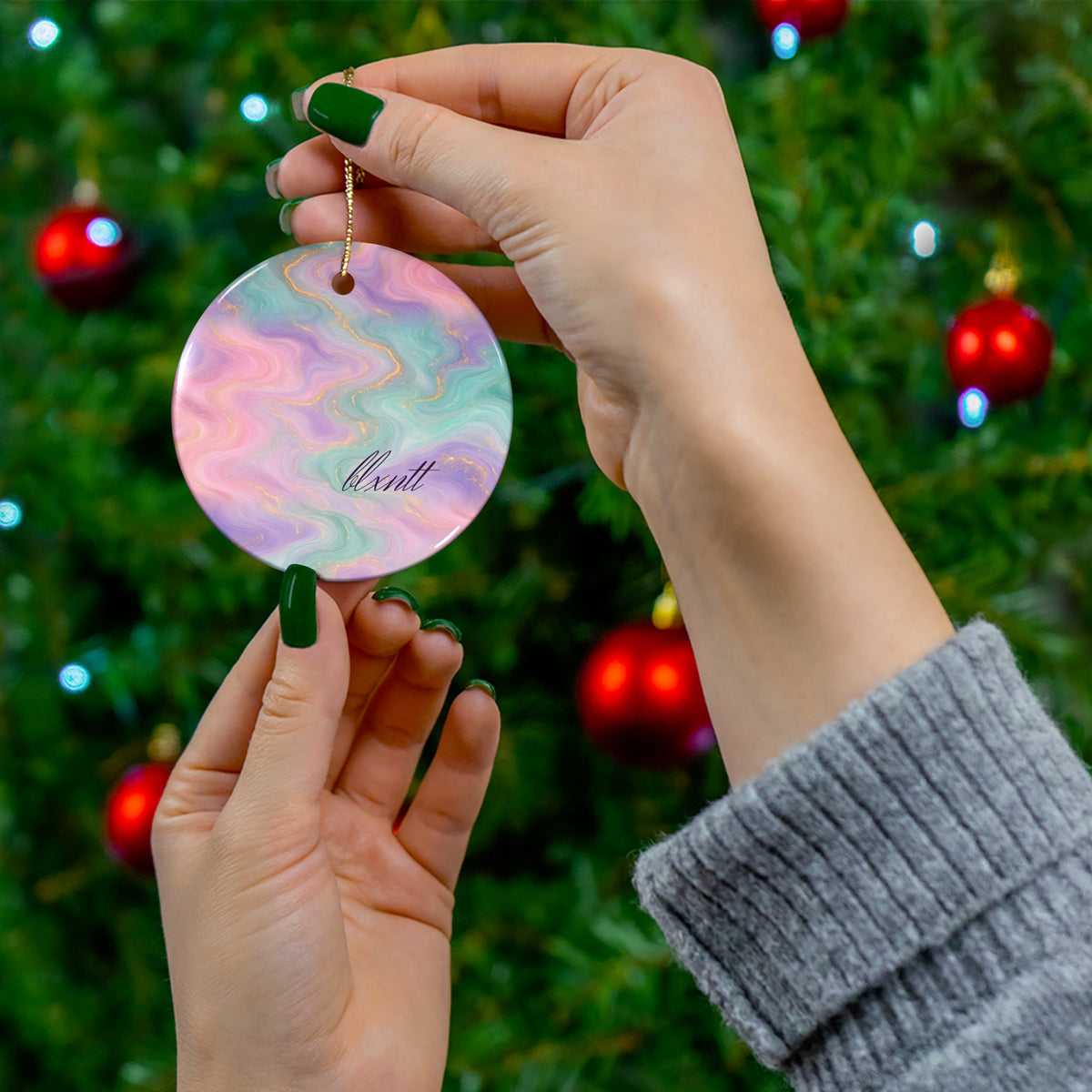Pastel Marble Ornament