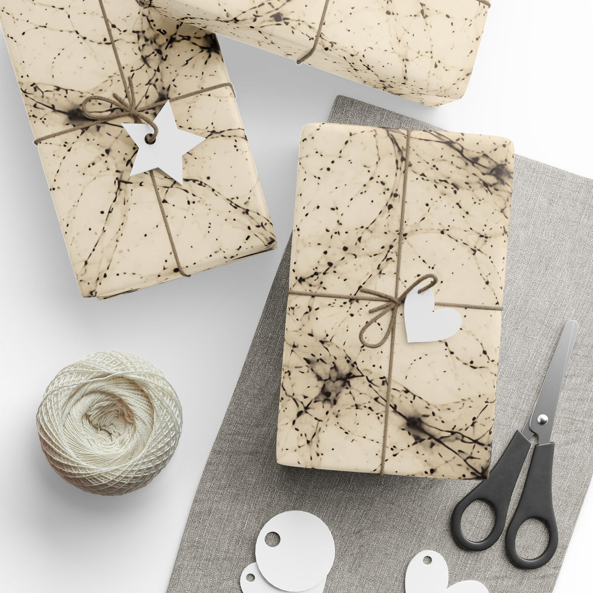 Neon Mycelium - Ink on Paper Wrapping Paper