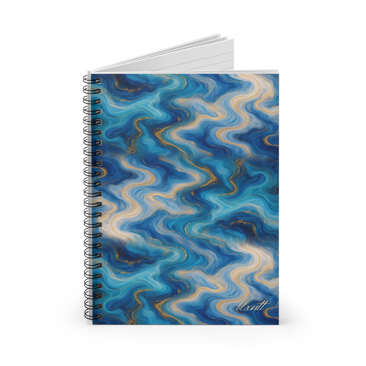 Ocean Blue Marble Spiral Notebook