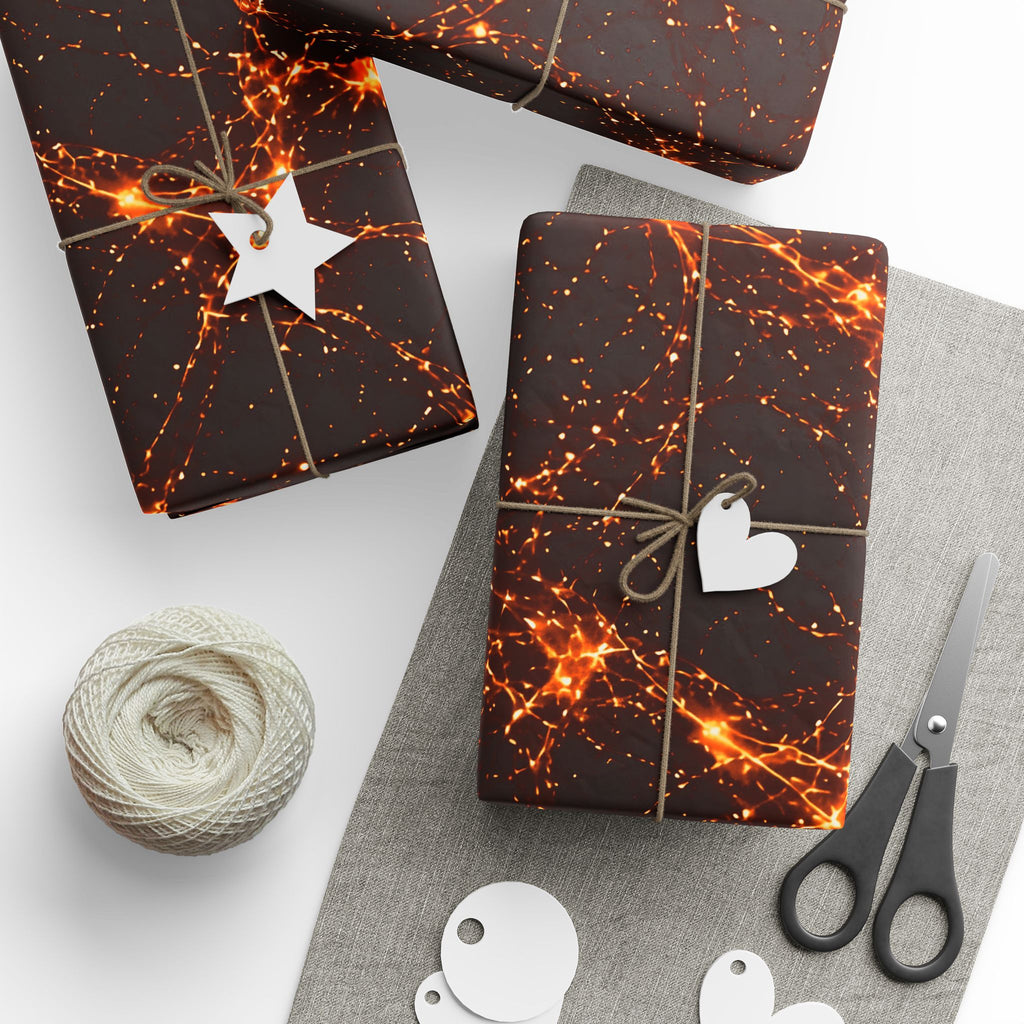 Neon Mycelium - Solar Flare Wrapping Paper