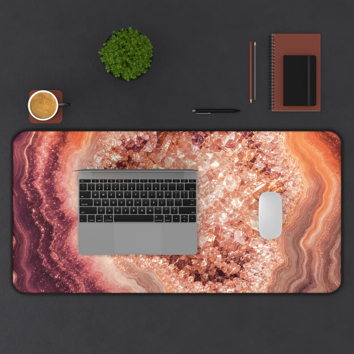 Geode Core - Peach Sorbet Desk Mat