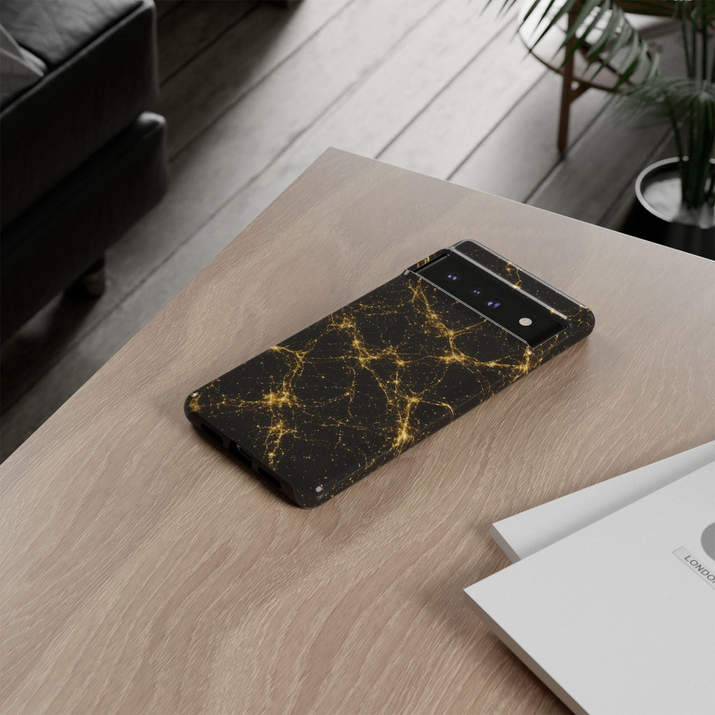 Neon Mycelium - Gold Filigree Phone Case