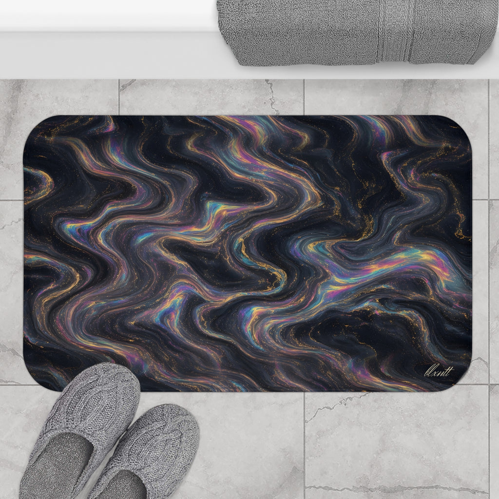 Galaxy Iridescent Marble Bath Mat