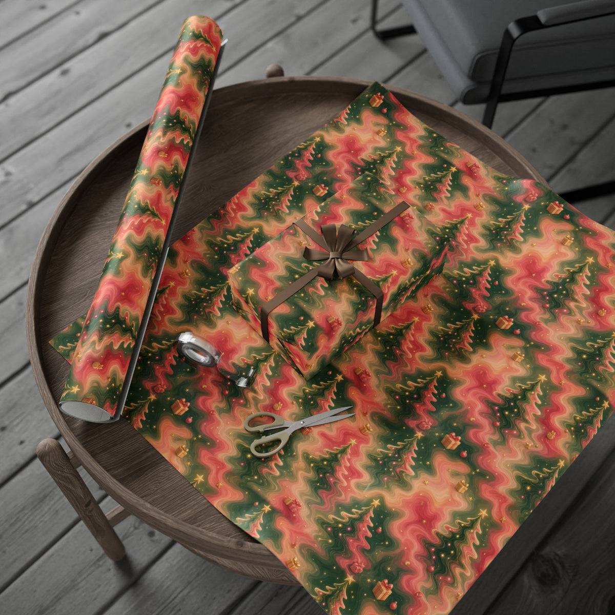 Trees Trippy Christmas Wrapping Paper