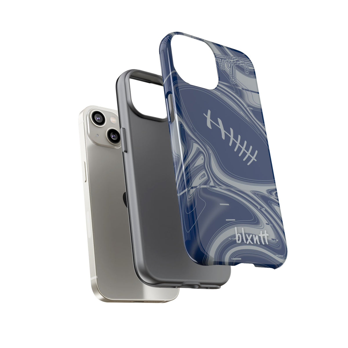Blue & Gray Trippy Football Phone Case