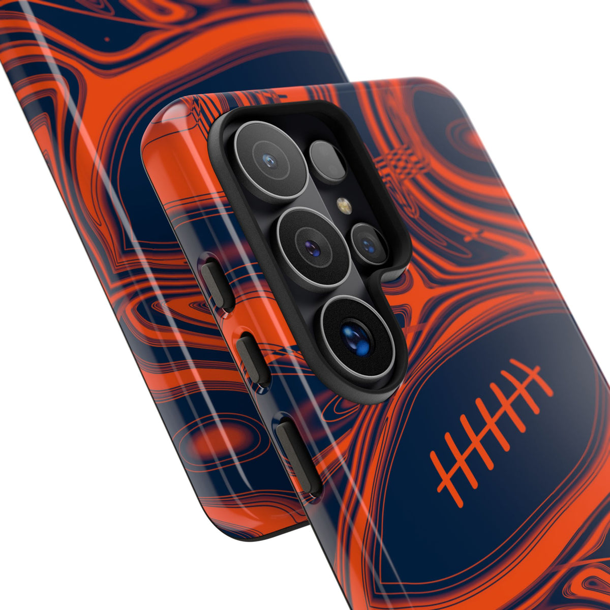 Orange & Navy Trippy Football Phone Case
