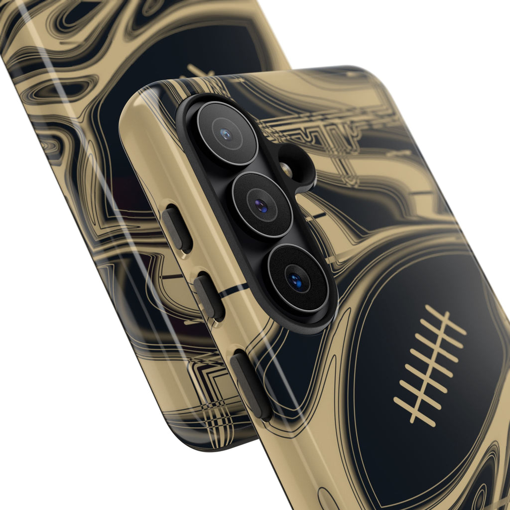 Old Gold & Black Trippy Football Phone Case