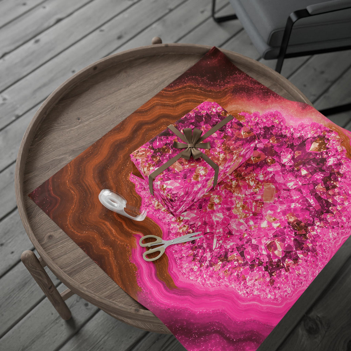 Geode Core - Terracotta Neon Wrapping Paper