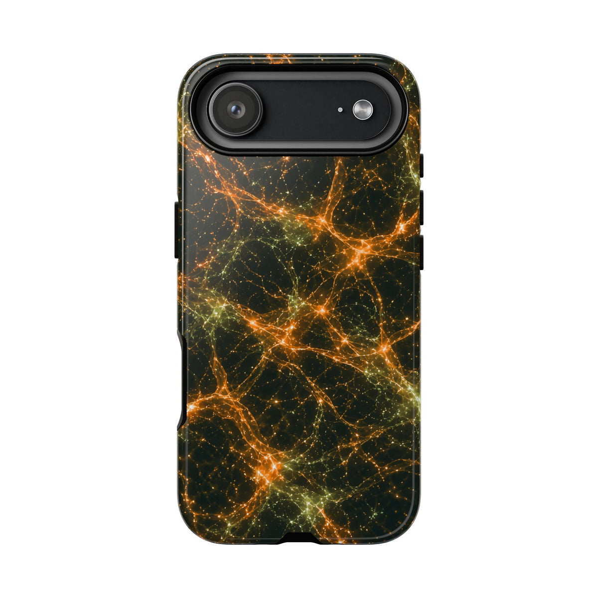 Neon Mycelium - Electric Tangerine Teal Phone Case