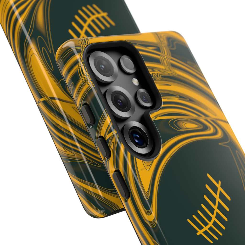 Green & Gold Trippy Football Phone Case