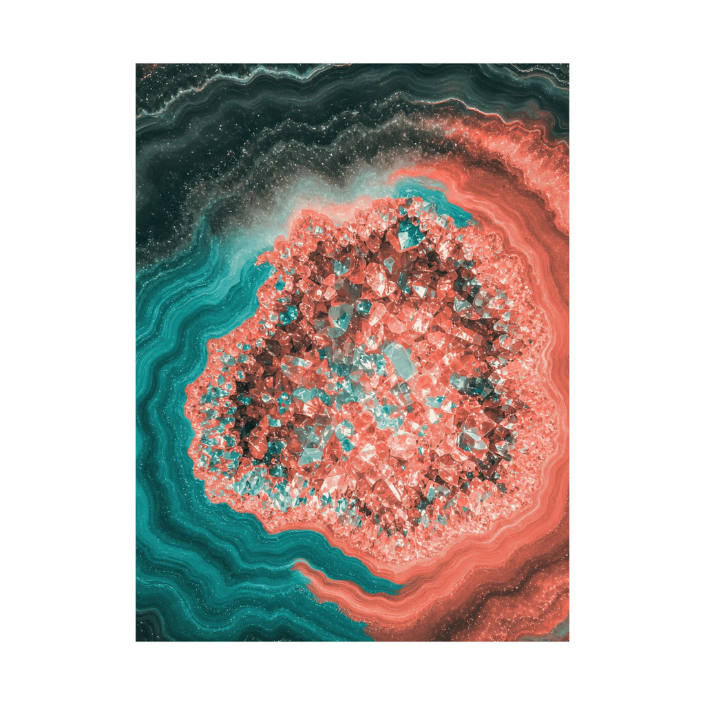Geode Core - Coral Teal Poster