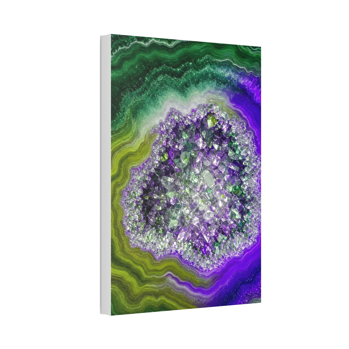 Geode Core - Ruby Emerald Glossy Canvas