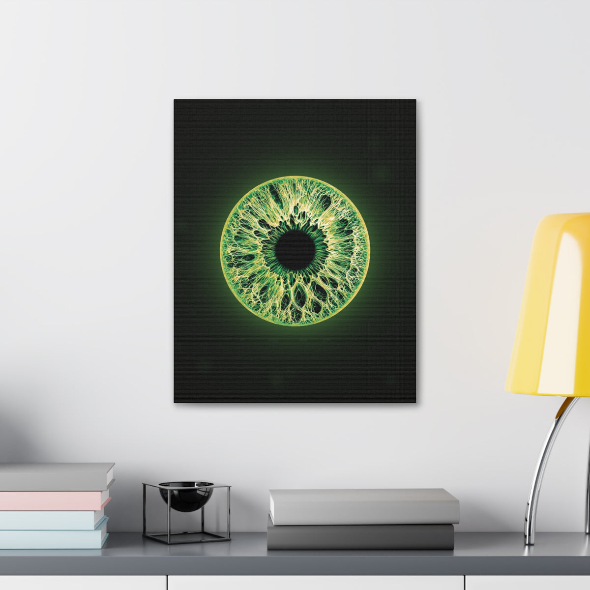 BLXNTT Iris – Lace Web Emerald Gold Glossy Canvas
