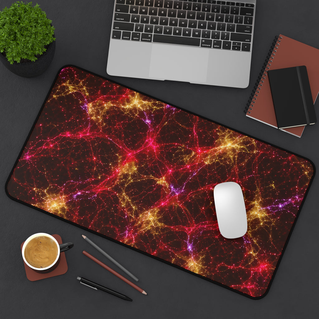 Neon Mycelium - Rainbow Nerve Desk Mat
