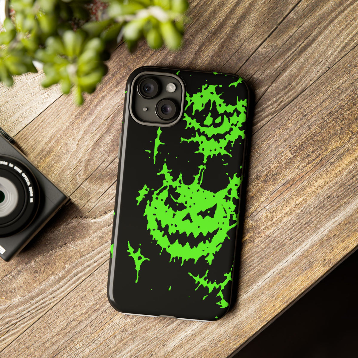 Green Spiderweb Pumpkin Phone Case