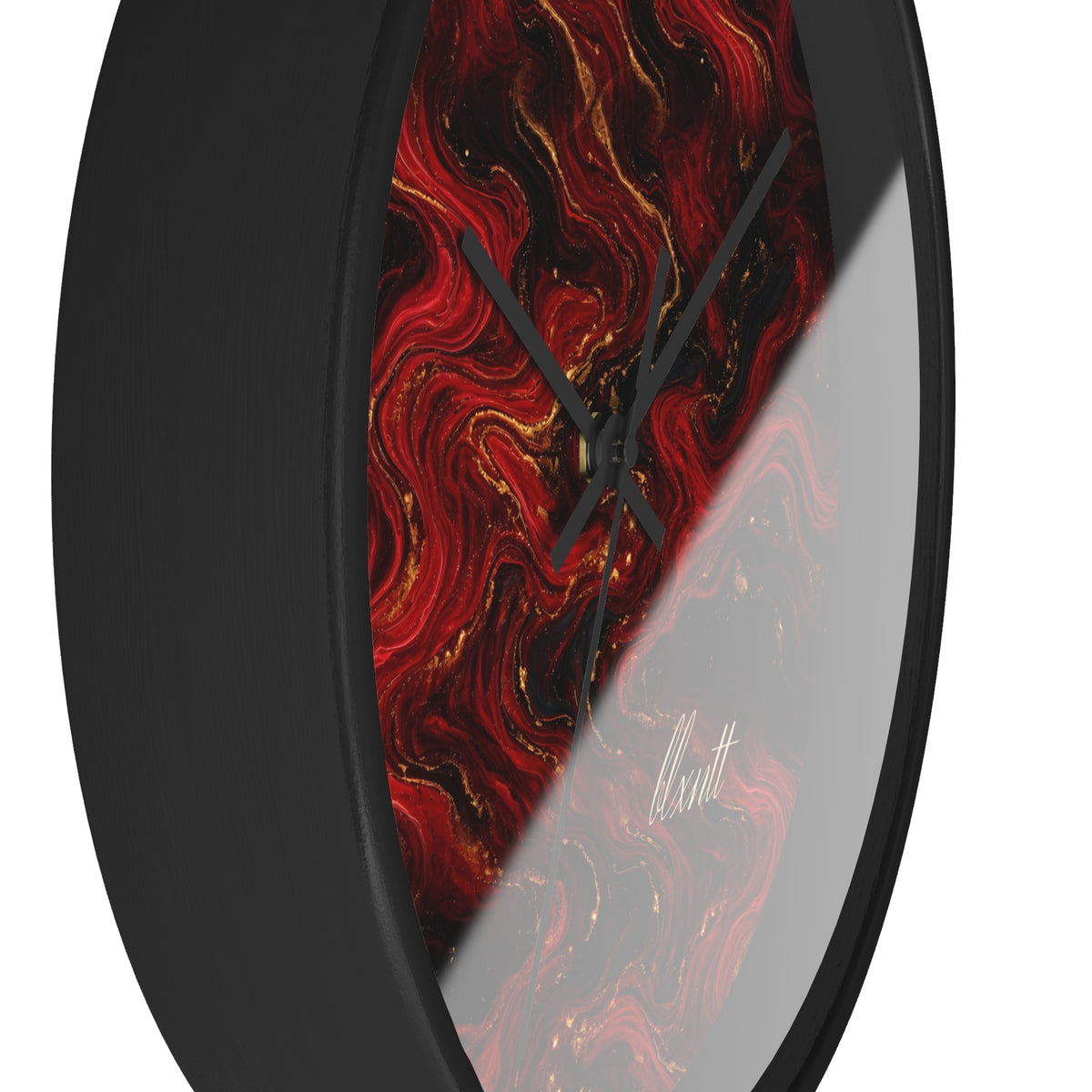 Red & Black Marble Wall Clock