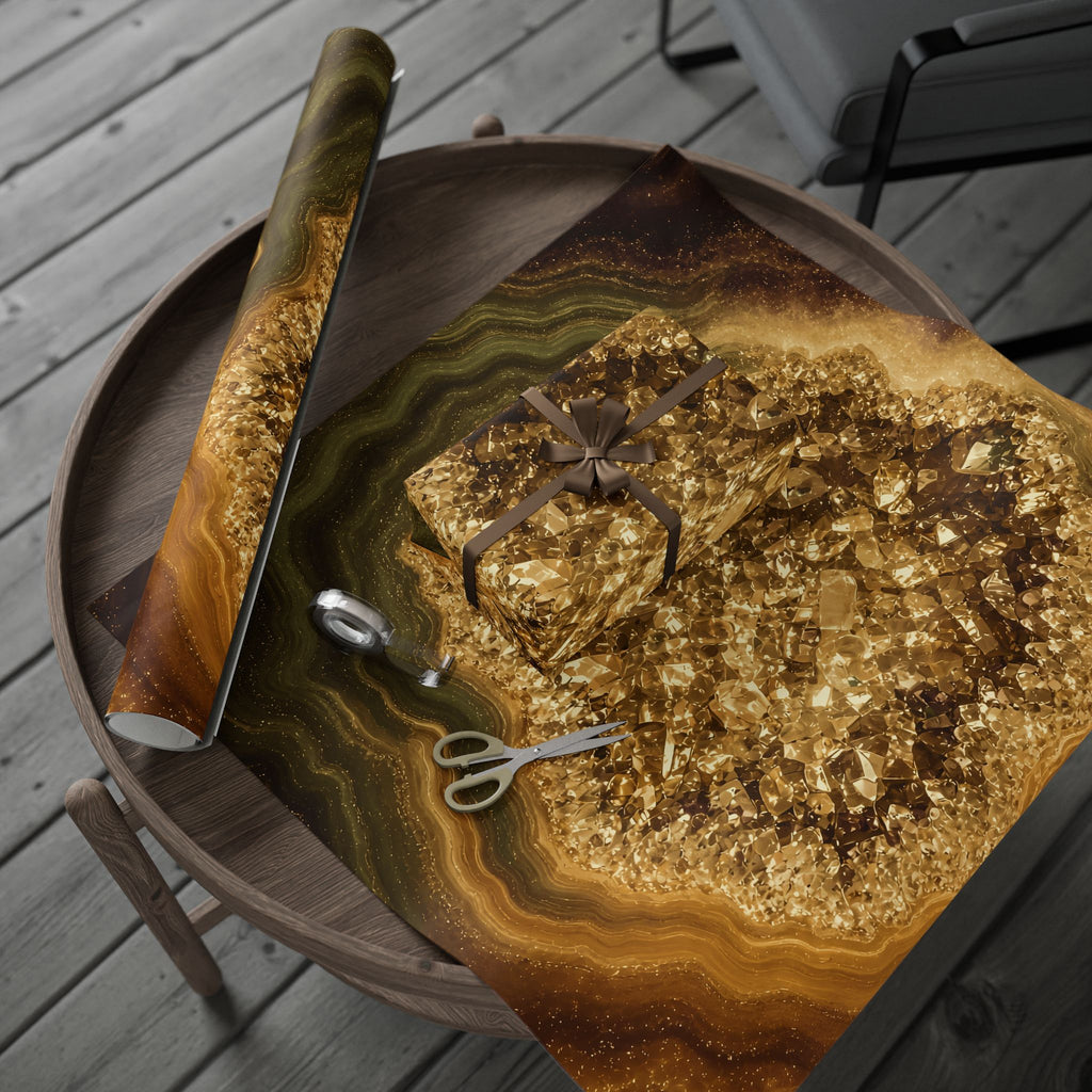 Geode Core - Gold Vein Wrapping Paper
