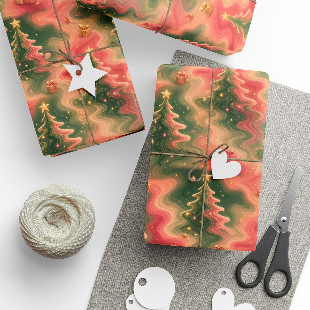 Trees Trippy Christmas Wrapping Paper