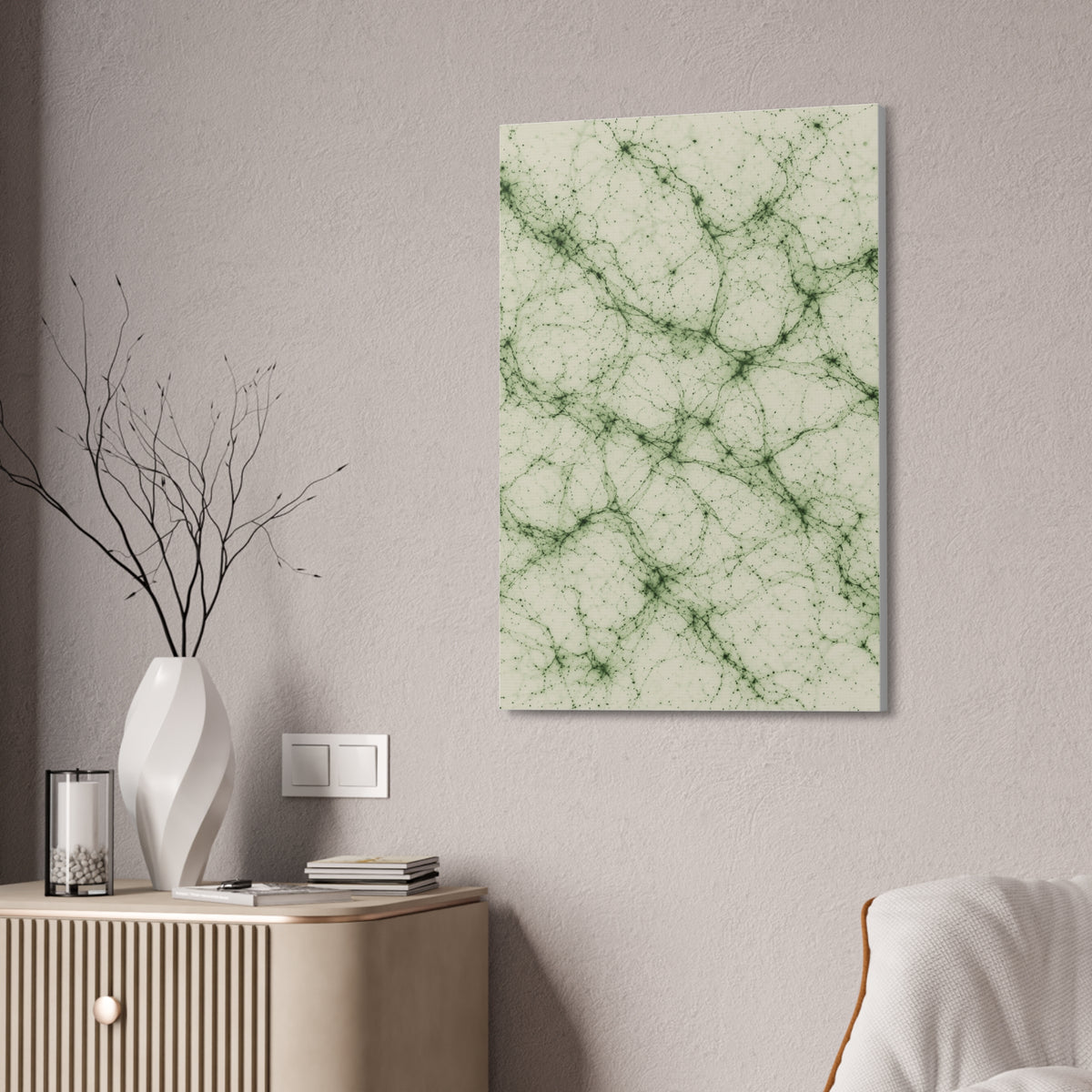 Neon Mycelium - Matcha Latte Glossy Canvas