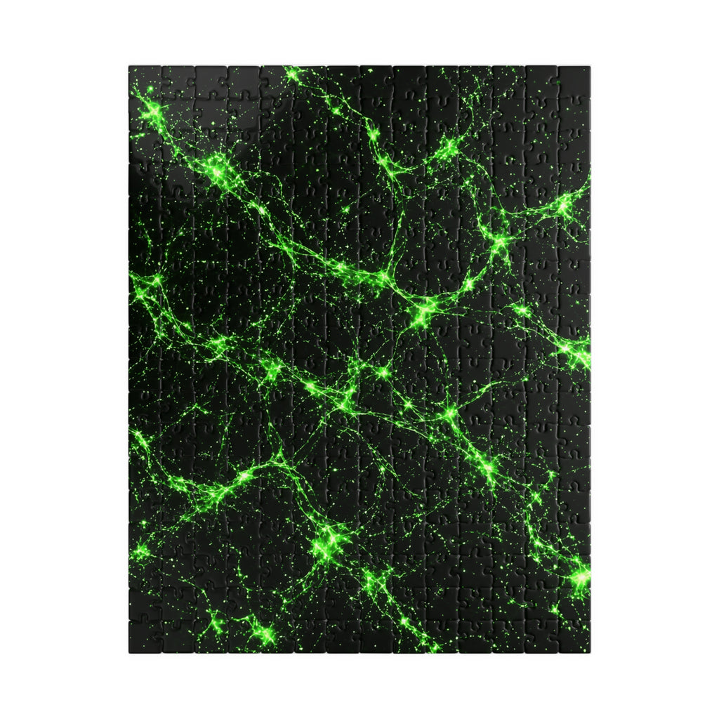 Neon Mycelium - Toxic Lime Jigsaw Puzzle