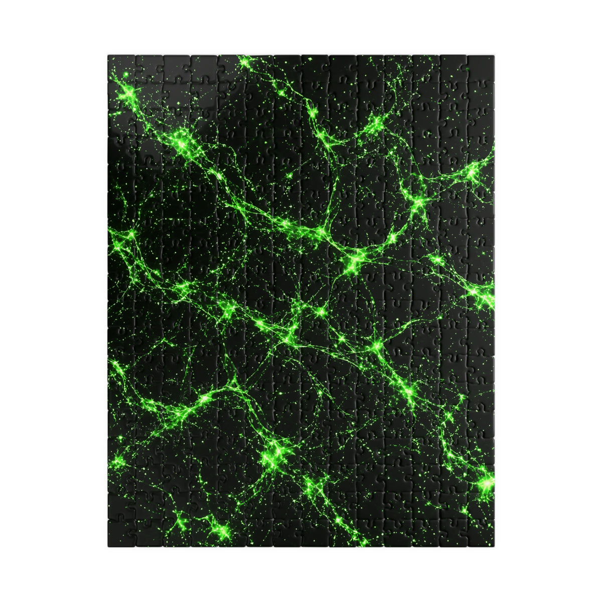 Neon Mycelium - Toxic Lime Jigsaw Puzzle