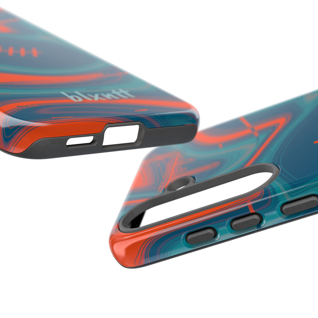 Aqua & Orange Trippy Football Phone Case