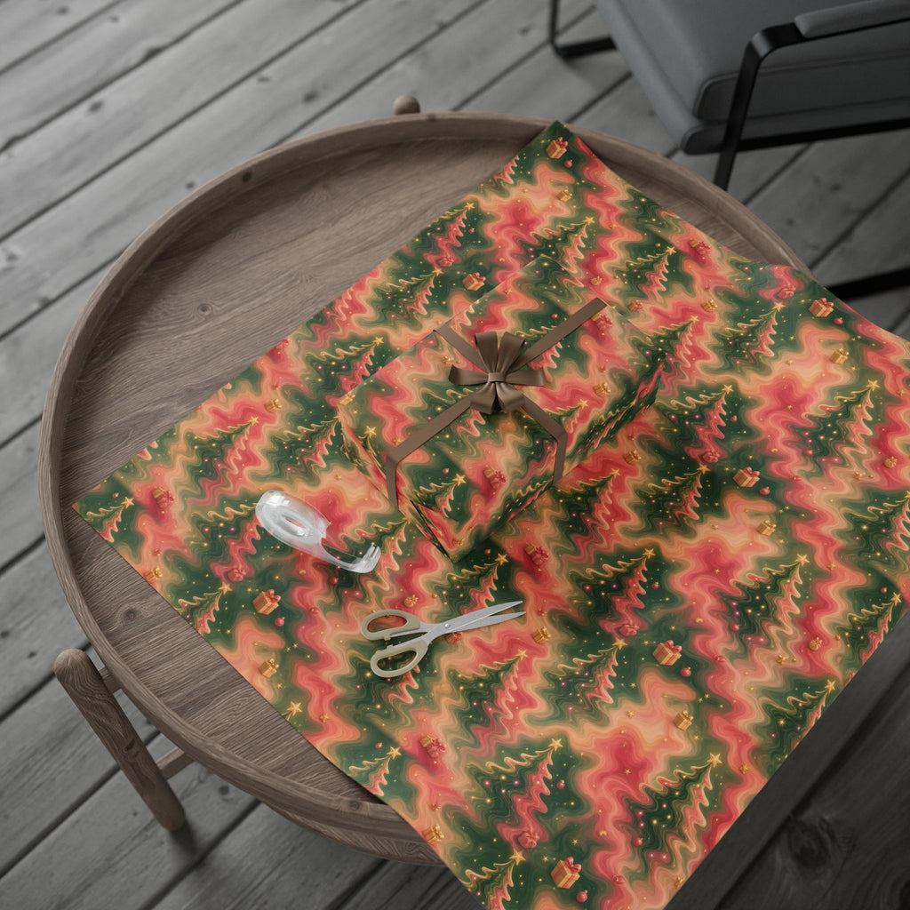 Trees Trippy Christmas Wrapping Paper