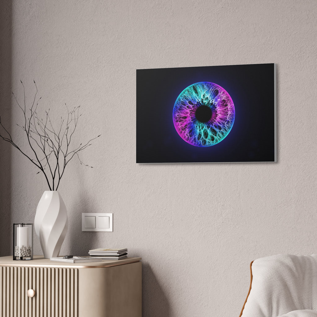 BLXNTT Iris – Lace Web Galaxy Teal Magenta Glossy Canvas