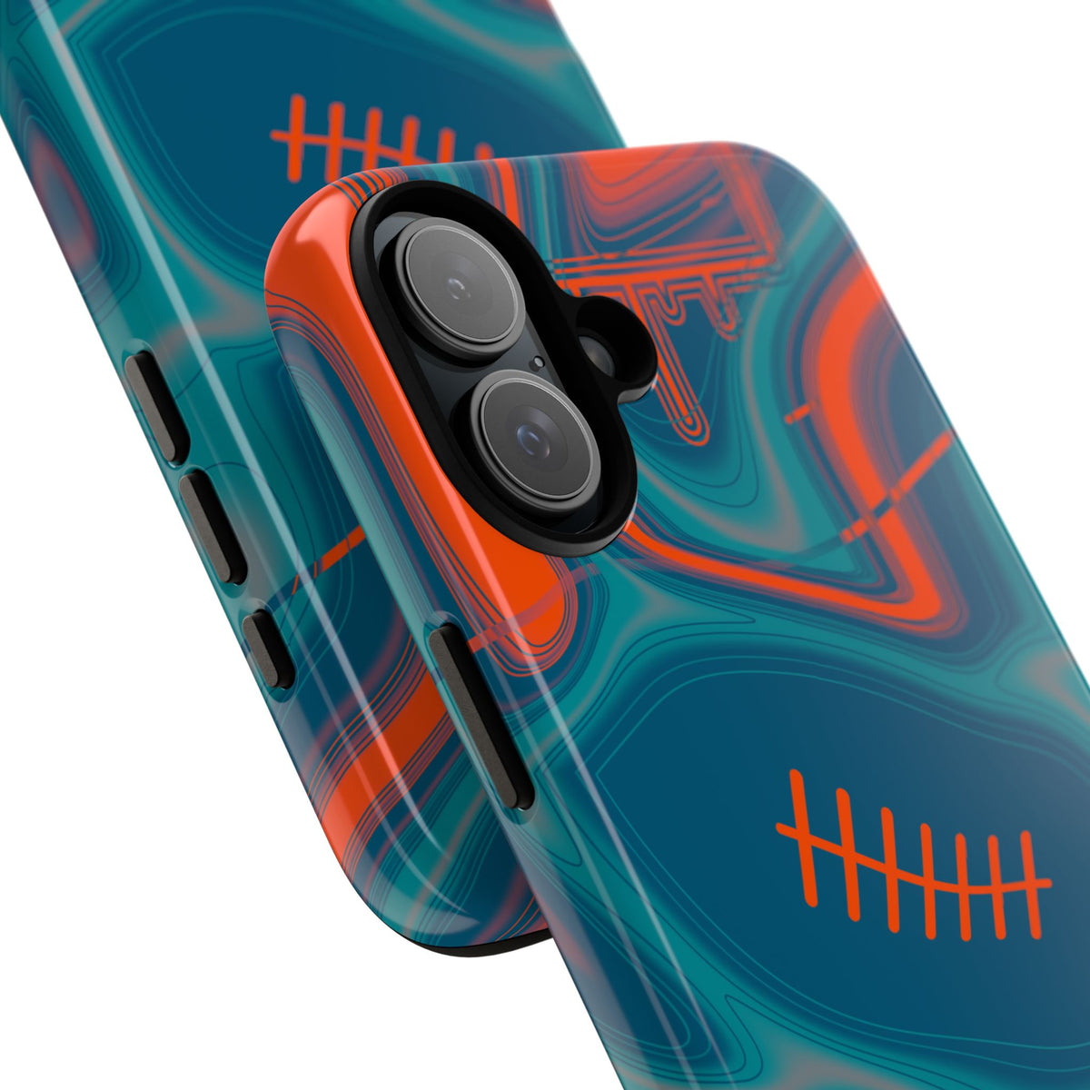 Aqua & Orange Trippy Football Phone Case