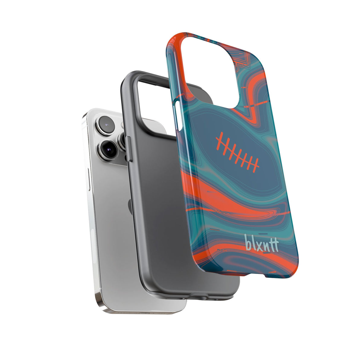 Aqua & Orange Trippy Football Phone Case