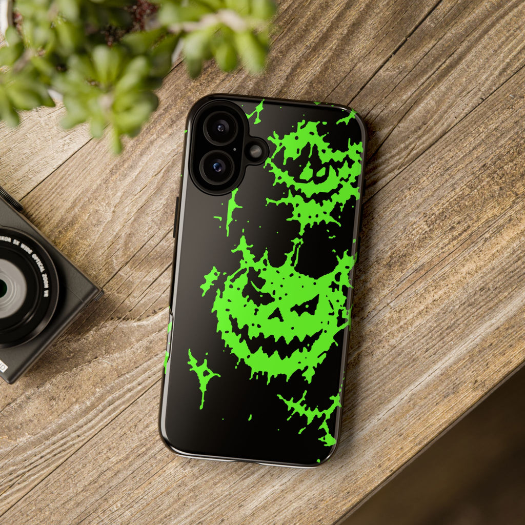 Green Spiderweb Pumpkin Phone Case