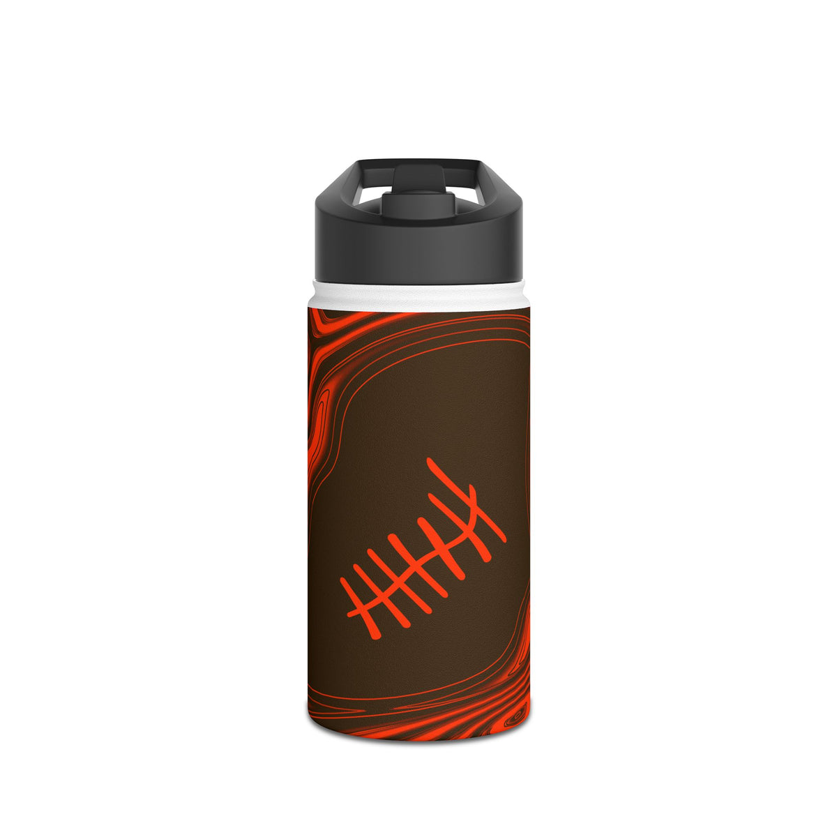 Brown & Orange Trippy Football Water Bottle