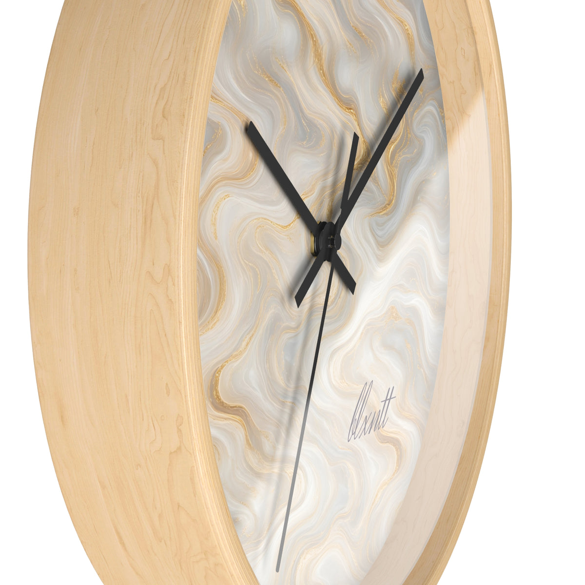 White & Gold Marble Wall Clock