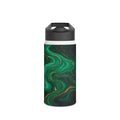 Emerald & Black Marble Water Bottle