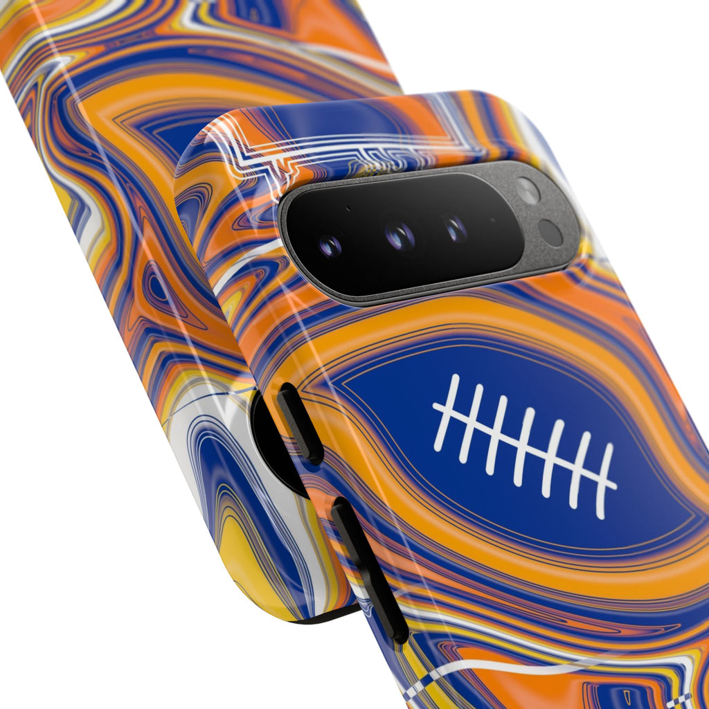Royal Blue & Yellow Trippy Football Phone Case
