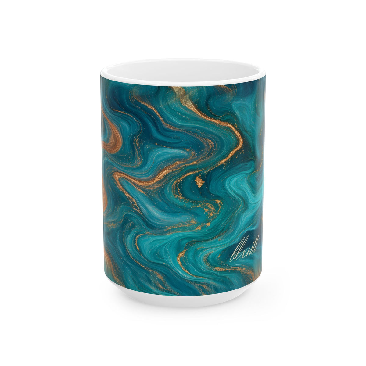 Turquoise & Copper Marble Mug